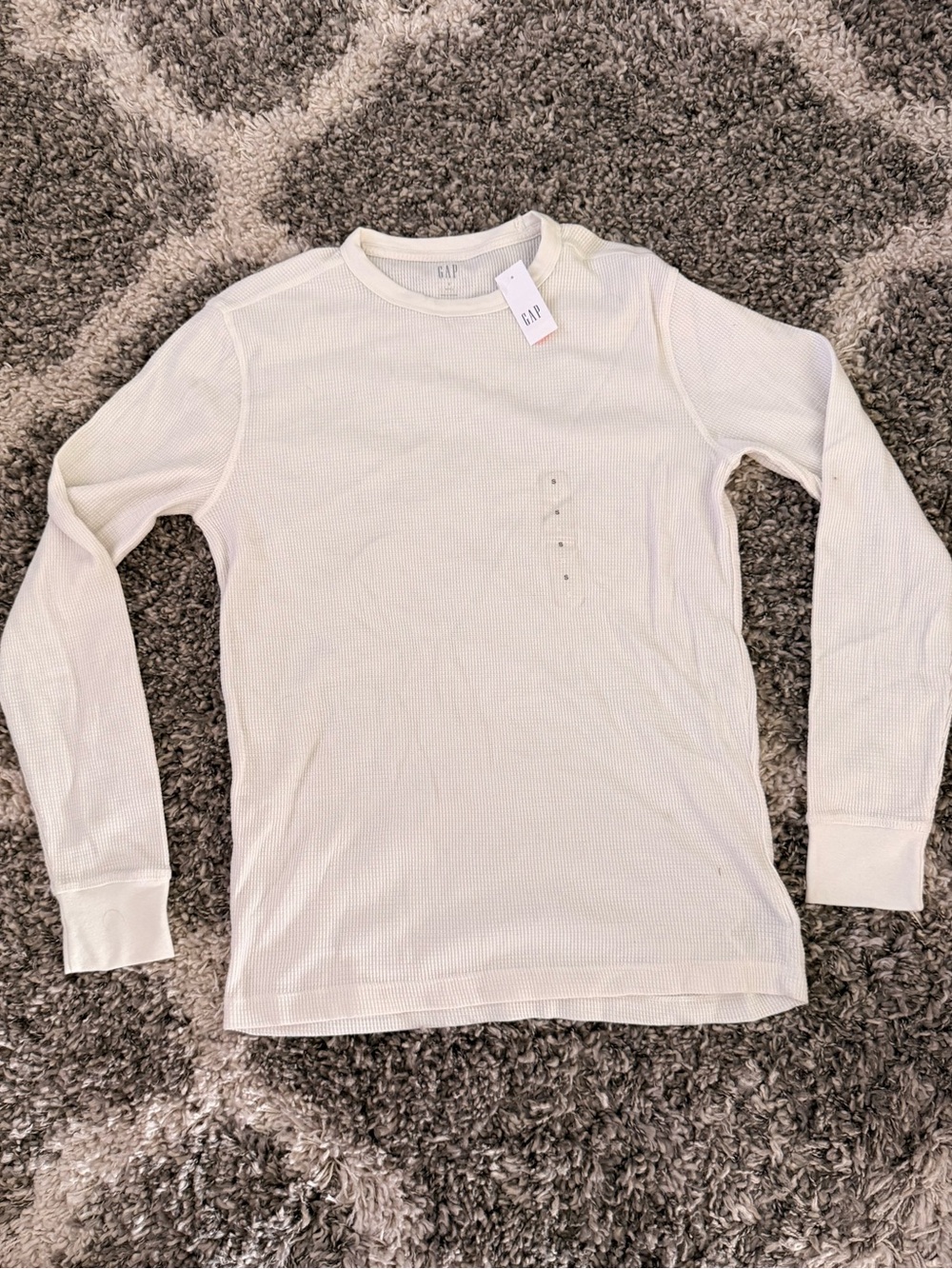 GAP Cream Waffle-Knit Long Sleeve Tee